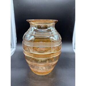 Vintage Marigold Carnival Glass Beehive Style Vase